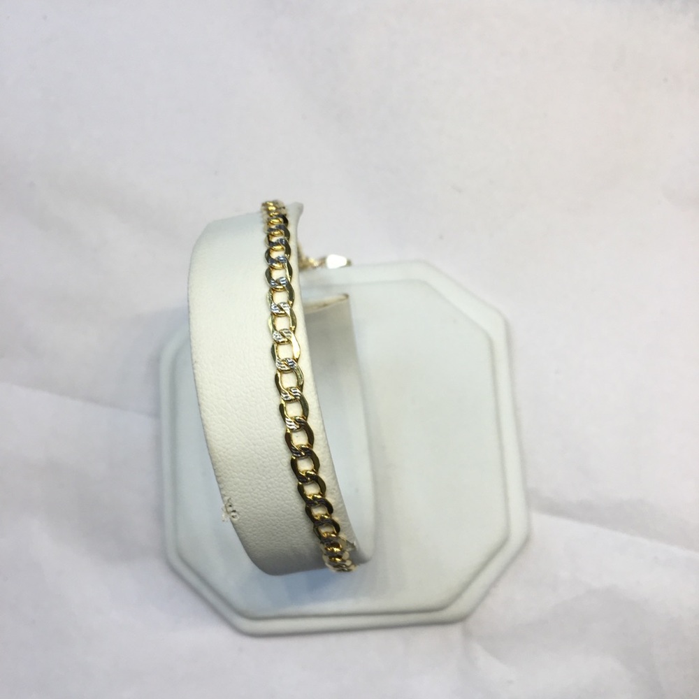 14K gold diamonds cut cuban bracelet